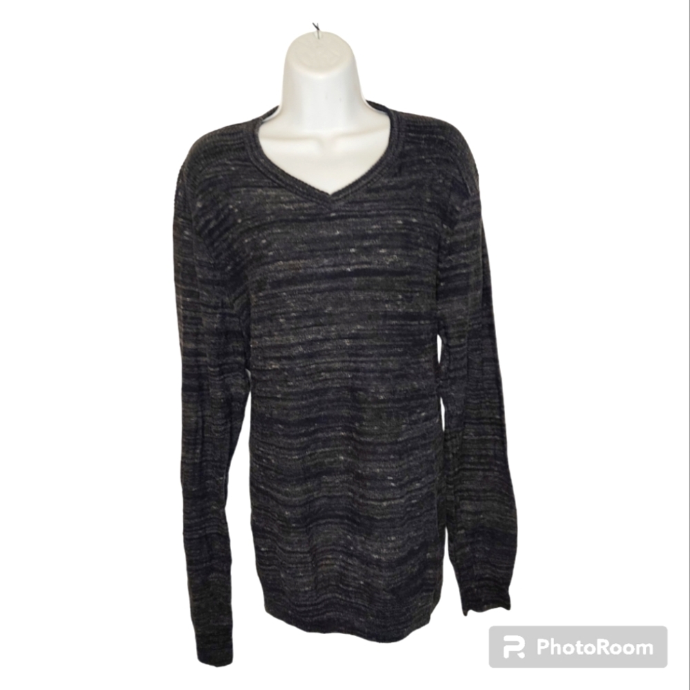 Rock & Republic Size XL Black & Gray 100% Cotton Sweater